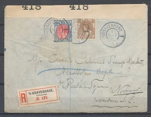 7½ en 15c BONTKRAAG S'GRAVENHAGE.1. 1.NOV.15 AANGETEKEND CENSUUR LONDON Vs101 - Imagen 1 de 2