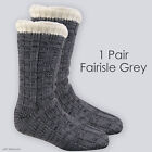 1 Pair Mens Lounge Chunky Slipper Socks Knitted Bed Socks Anti Slip Grips Winter