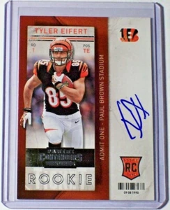 Autógrafo Panini Contenders 2013 variación novato Tyler Eifert Bengals dañado - Imagen 1 de 1