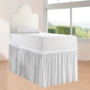 Dorm Room Bed Skirt - Ruffled Dorm Sized College Dorm Bed Skirt - Long Bed Sk... - Picture 1 of 9