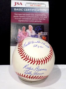RALPH BRANCA & BOBBY THOMSON Auto "Shot Heard Round World" MLB Baseball JSA💎COA - Picture 1 of 10