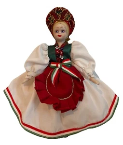 Vintage Traditional Hungarian Doll Porcelain Face Beaded 16” Slavic Hungary - Picture 1 of 16
