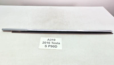 ✅ 2012-2020 OEM Tesla Modelo S Pasajero Delantero Derecho Exterior Cromo Cinturón Moldura Foto 1 de 4
