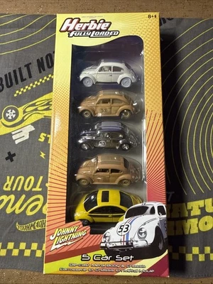 Herbie Fully Loaded 5 Car Set Johnny Lightning White Lightning Herbie ERROR - Image 1 of 3