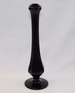 Jarrón elástico oscilante de vidrio amatista negro MCM de colección 8" de alto - Imagen 1 de 6