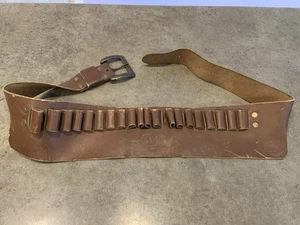 Vintage Leather Bullet Ammo Belt See All Pics Very Nice - Picture 1 of 13