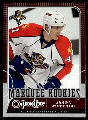 2008-09 O-Pee-Chee MARQUEE ROOKIES Shawn Matthias Rookie Florida Panthers #529 - Image 1 of 2