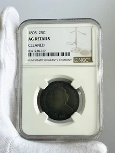 1805 DRAPED BUST QUARTER NGC AG DETAILS 25C COIN - Picture 1 of 4