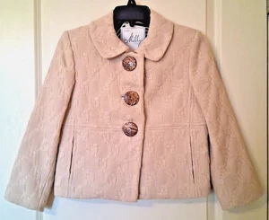Milly of New York Cream Ivory Cropped Wool Blazer Jacket Sz 2 Lined Pockets USA - Picture 1 of 12