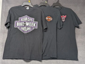 3er Set Ocean City Maryland Bike Week Harley-Davidson schwarzes T-Shirt Medium - Bild 1 von 17