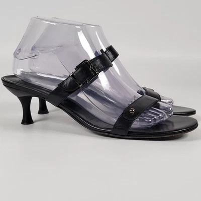 Via Spiga Women's Black  Leather Strappy Open Toe Slide Sandals 9.5 M - Image 1 of 4