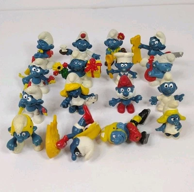 Peyo Schleich смурф фигурки лот из 16 1970-1980-х фигурки - Изображение 1 из 4
