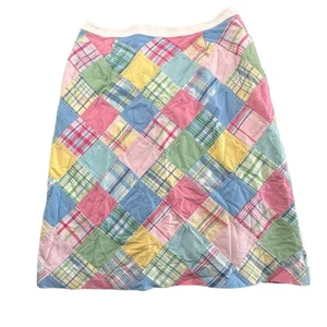 Falda de retazos Brooks Brothers para mujer talla 4 Madras 100 % algodón - Imagen 1 de 5