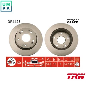 2x BRAKE DISC DF4428 FOR HONDA ACCORD/VII/EURO/VIII /4/8/3K24AK24A3 2.4L 4cyl - Picture 1 of 11