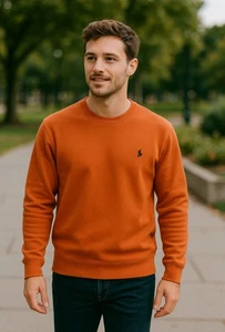 Polo Ralph Lauren Orange Pullover Sweatshirt XL - Langarm Logo Rundhals - Bild 1 von 10