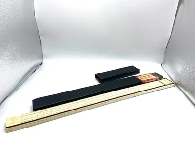#SE2502# alter Rechenschieber FABER CASTELL 4/87 Holz im Schuber 57,5CM *RAR* - Bild 1 von 4