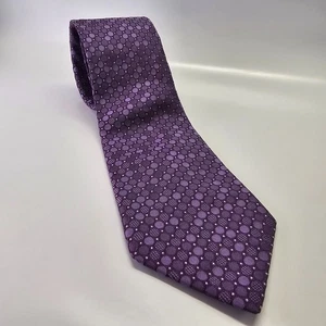 Michael Kors Purple Polka Dot Pattern 100% Silk Neck Tie Made In The USA - Picture 1 of 5