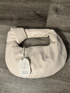 Bolso de Mano Melie Bianco Alexandra Crema Nudo Superior Mango Bolso sin asas Cuero Vegano Nuevo con Etiquetas - Imagen 1 de 4