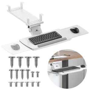 Support de Clavier Sous le Bureau Plateau de Clavier Réglable max 5g Blanc - Afbeelding 1 van 14