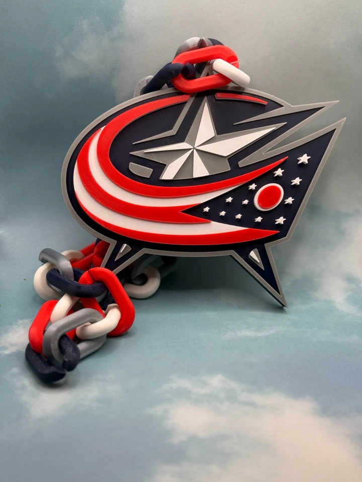 Colar oversized Columbus Blue Jackets, corrente de ventilador "5ª linha" - Imagem 1 de 3