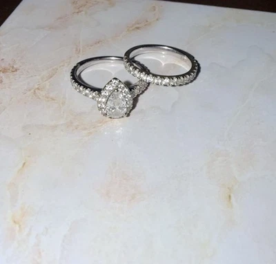 Neil Lane 14K Engagement Ring Set Pear Shape Diamond - Image 1 of 3