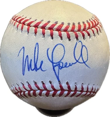 Pelota de béisbol firmada por Mike Lowell OML Rawlings Manfred autógrafo Medias Rojas Marlins Foto 1 de 2