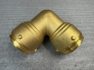 1-1/4" X 1-1/4" PUSH FIT ELBOW, 35 MM, LEAD FREE BRASS FOR COPPER, PEX, CPVC - Picture 1 of 7