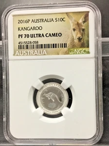 2016-P Australian Kangaroo Silver 1/10 oz  NGC PF70 ULTRA CAMEO ~ KANGAROO LABEL - Picture 1 of 8