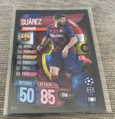 2019 TOPPS UEFA CHAMPIONS LEAGUE MATCH ATTAX LUIS SUAREZ #BAR 10 - Image 1 of 2