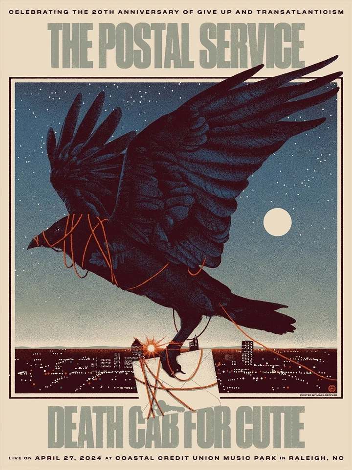 Póster de concierto 18x24 - The Postal Service, Death Cab for Cutie Raleigh Foto 1 de 1