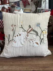 Rabbit Easter Spring Throw Pillow - Picture 1 of 4
