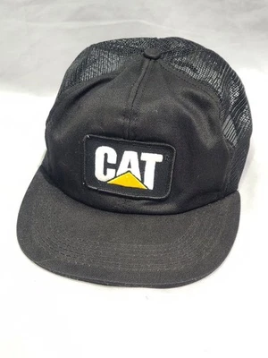 Винтажная кепка с нашивкой CAT Caterpillar с застежкой сзади тонкин строительная рабочая одежда - Изображение 1 из 4