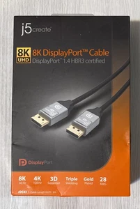 j5create 8K DisplayPort™ 6.6ft Cable New Factory Sealed - Picture 1 of 1