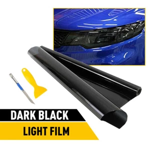 12"X72" Gloss Black Dark Smoke Headlight Taillight Fog Light Tint Film Vinyl USA - Picture 1 of 13