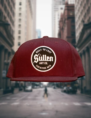 Chapéu de viseira plano Sullen masculino edição limitada snapback caveira (porta vermelha) - Imagem 1 de 2