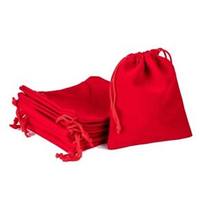 2pz sacchetti in velluto colore rosso 12x10cm bijoux