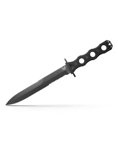 Benchmade 185SBK Fixed Blade Serrated Edge G-10 Black 7.11" Knife - Picture 1 of 7