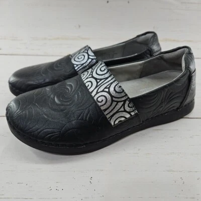 Alegria 女式黑色漩涡乐福鞋防滑鞋 EU 37 US 7-7.5 GLE-681 — 第 1/4 张图片