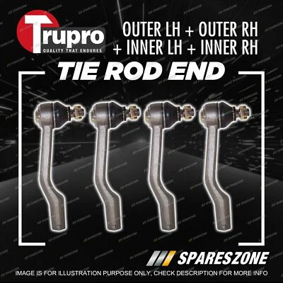 4 Pcs Trupro Inner+Outer Tie Rod Ends for Mitsubishi Triton ME MF MG MH MJ - image 1 of 2