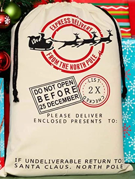 Bolsa de Navidad Saco para Regalos, Saco de Papá Noel, Reutilizable, Bolsas de Regalo para Niños, Bolsa Grande Foto 1 de 1