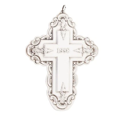 Cruz barroca Wallace Grande adorno de Navidad de plata de ley 98 decoración navideña Foto 1 de 4