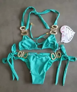New BEACH BUNNY Jewel of the Night XS Top Skimpy Bikini XL Bottom Set - Picture 1 of 1