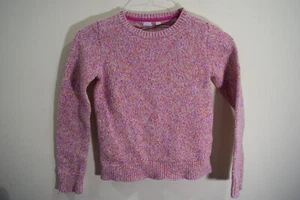 Gap Kids Girls L Pink Marled Knit L/S Sweater Crew Neck Pull Over Banded Cuffs - Picture 1 of 11