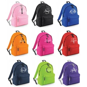 Personalisierter großer Mini Kinder Initial Script Rucksack Name Kleinkind Schultasche - Bild 1 von 22