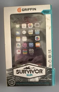 Griffin Survivor Slim iPhone 6 Plus Hard Shell Cover Case Black NEW - Picture 1 of 2