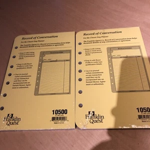 2 - Franklin Quest Planner REFILL Record of Conversation #10500 for Day Planner - Picture 1 of 3