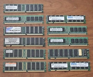 Lot Of 11 Pcs 512MB 266MHz DDR PC2 Desktop SDRAM Memory Various Brands Types A43 - Picture 1 of 7