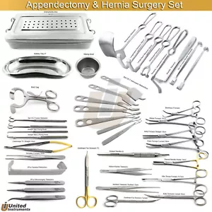 Allgemeine Chirurgie Appendektomie & Hernie Set Anhang chirurgische Instrumente - Bild 1 von 20