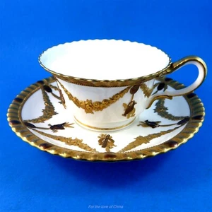 Rare Stunning Museum Quality Gold Ornate Wedgwood Cabinet Tea Cup and Saucer Set - Picture 1 of 6