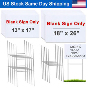DIY Blank Yard Sign Sheets Sturdy Metal H Frame Wire Step Stakes for Yard Signs